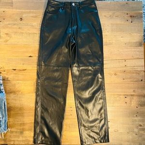 MANGO Faux Leather Pants. Size 2.